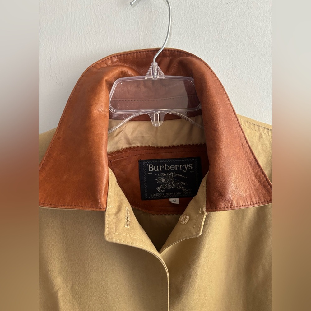 Vintage Burberrys’ canvas leather parka overcoat - Picture 2 of 16